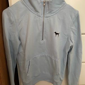 victoria’s secret “pink” half zip in blue color